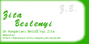 zita beslenyi business card